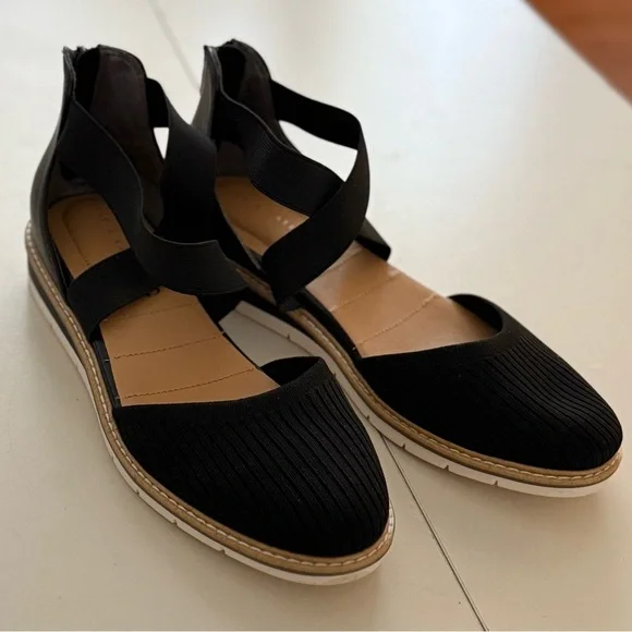 Kelly & Katie Laurna Black Knit Wedge Espadrille Quite Luxury Pump Sandal 9 - Picture 4 of 9
